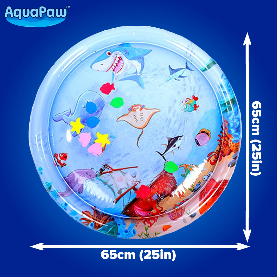 Cat Playing Water Mat Sensory Water Play Mat for Cat Pvc Ocean Fish Crawling Induction Cat Playing Water Mat Interactive Cat Toy